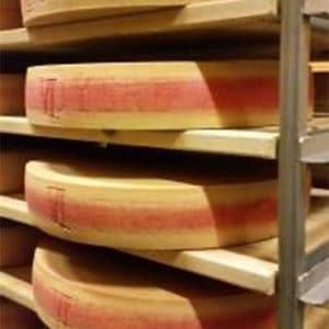 Red-smeared weathering side caused by cellar climate variance.